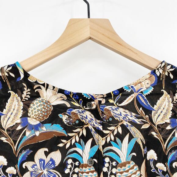 J. McLaughlin‎ Lorinda Button-Back Modal Silk Long Sleeve Blouse Size Large - Picture 6 of 9